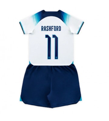England Marcus Rashford #11 Hjemmebanesæt Børn VM 2022 Kort ærmer (+ korte bukser)